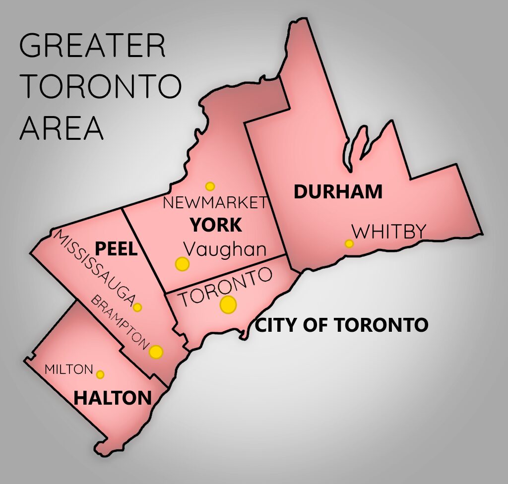 Top 10 Worst Neighbourhoods in GTA map