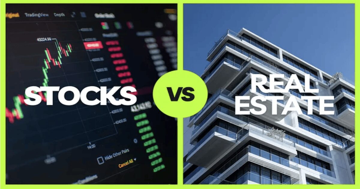 Toronto real estate vs stock market graphic sign