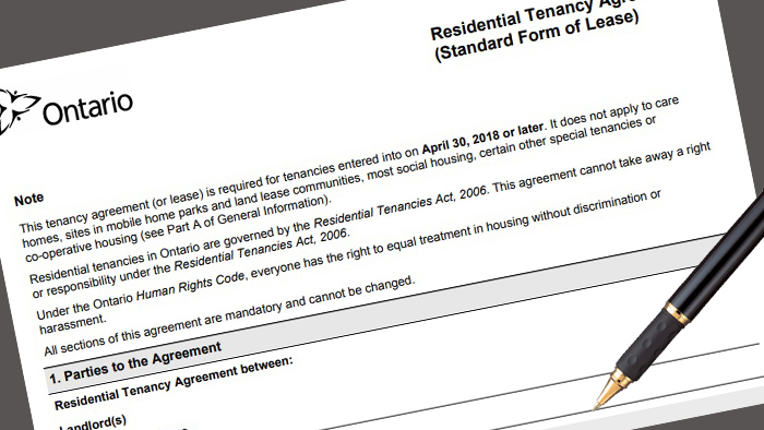 Ontario standard form of lease sample