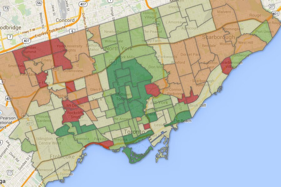 Top 10 hottest neighbourhoods in GTA map